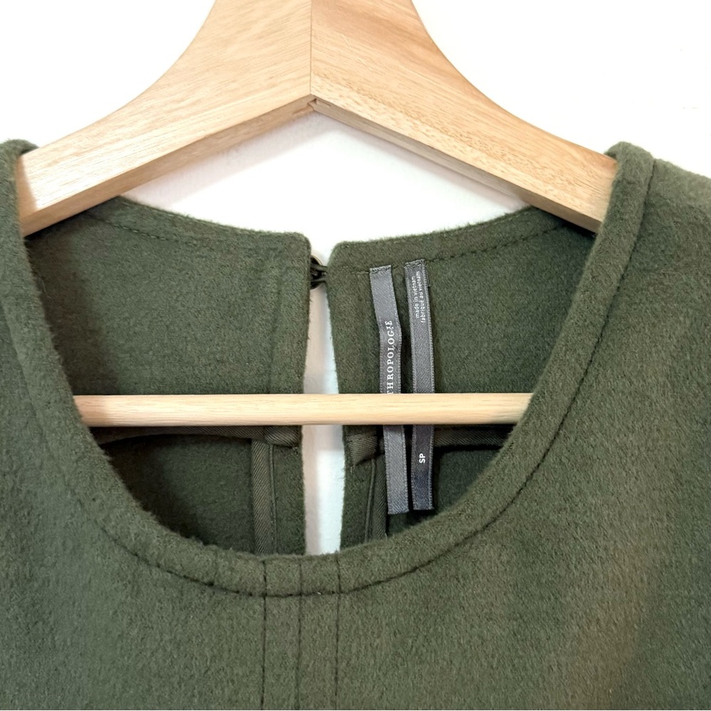 Anthropologie Olive Green Sleeveless Mini Dress - Picture 3 of 5